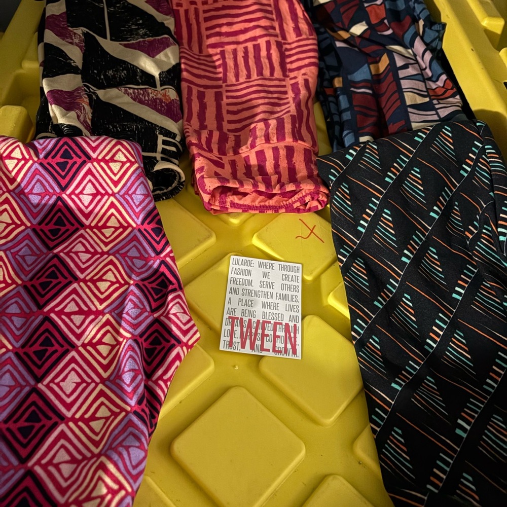 LuLaRoe tween leggings bundle 5 pairs new with tag Patterned Leggings Set